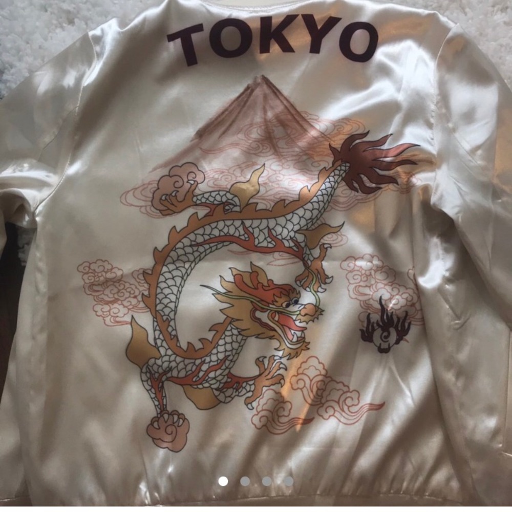 dragon printed bomber jacket